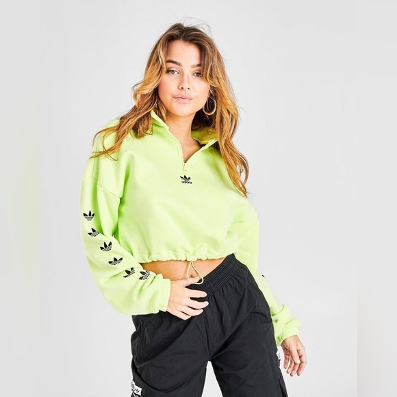 adidas Originals Sweaters - Adidas Quarter Zip Crop Sweater
